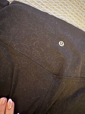 Lululemon Black Floral-Print Align Leggings